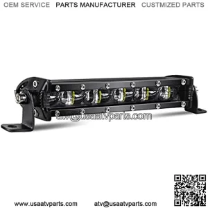 CO LIGHT Led Light Bar Single 7 inch Slim Single Row Lightbar Driving Combo Beam Off Road Work Lights with Mounting Brackets & 6D Reflectors for Truck, Car, Cabin, Boat, ATV, UTV