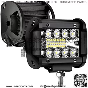 4 Inch LED Pod Lights, Spot Flood Driving Light 120W 12800 Lumens Off Road Lights Combo, Super Bright IP68 Waterproof Pod Light Bar Work Light for Jeep Truck ATV UTV Golf Cart Boat, Pack of 2