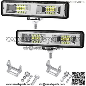 Golf cart Lights, 6 inch LED Light Bar 48W 6000K Super Bright Off Road Driving Work Light for ATV UTV Car Truck Golf Cart