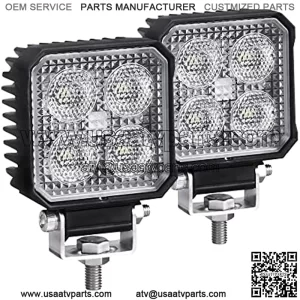 2.8inch LED Work Lights 48W 5500LMS 12V Flood Light Bar Waterproof Square Lights for Truck Tractor Off Road ATV UTV Jeep Golf cart Boat