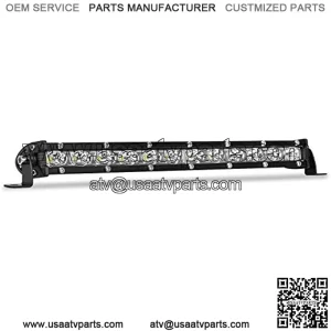 12 Inch Single Row Led Light Bar - BEAMCORN Ultra-Slim [14in w/ Bracket] 80W 10000LM Combo Spot Flood Light for Offroad Trucks ATV UTV SUV Boat Waterproof