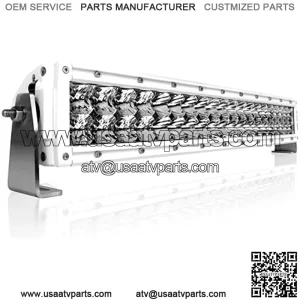 Black Oak Marine Dual Row Curved LED Light Bar - Combo, Spot and Flood Optics - Waterproof Lighting for Off-Road Trucks, Jeep, ATV, UTV, Boats, Fog Driving Work Light (20-Inch)