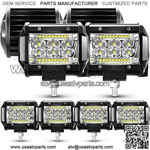 LED Pods for Truck, 4 Inch LED Light Bar, 15000lm 78W 12V 24V Spot Flood Combo Offroad Fog Lights LED Work Light Driving for Truck Pickup Tractor ATV UTV SUV RV Golf Cart Boat, Pack of 8