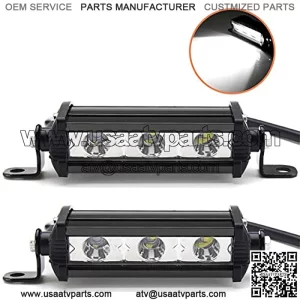 2PCS 4 Inch 15W Single Row LED Light Bar Low Profile Ultra Thin Slim Mini Spotlight Light for SUV ATV Truck Boat