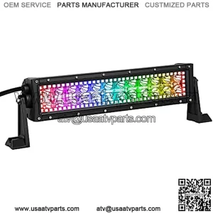 12inch 72w Spot Lights LED Light Bar with Chasing RGB Halo Strip remote&Bluetooth controlled Flashing Modes for atv Lights