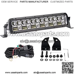 LED Light Bar, 12 Inch 162W Off Road LED Light Bar Dual Row LED Work Lights Spot Flood Combo Fog Light with Wiring Harness LED Driving Light for Truck ATV UTV SUV Tractor Boat