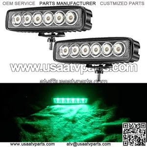 Green Led Light Bar 2PCS 18W Spot Driving Fog Light Off-road Work Light Waterproof Compatible for Jeep Boat ATV SUV Truck Pick-up Van Fishing Hunting Navigation 12v 24v