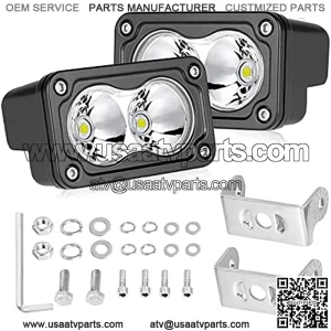 LED Pods, AKD Part 3 inch Driving Lights 40W Spot Lights Off Road Work Lights LED Cubes Light Bar Pods LED Bumper Lights White 2 Pack for Truck Motor ATV UTV SUV Pickup Boat