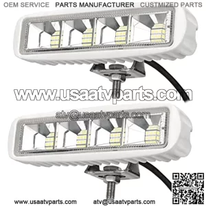 6 inch 72W Waterproof Led Boat Lights Spotlights Deck/Dock Marine Lights 4000LMS 120Flood Light Led Light Bar, 2 Pack, 12/24 V