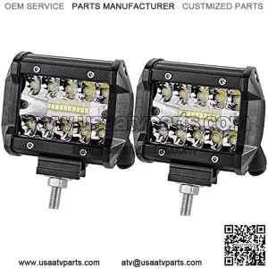 LED Pods, 2pcs 4 Inch 120W LED Cubes Spot Flood Combo Beam LED Work Lights Square Offroad LED Driving Lights Waterproof Fog Light for Truck Pickup UTV ATV SUV Boat