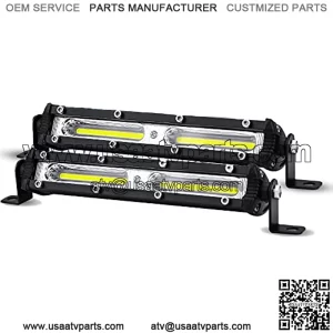 2-Pack 7Inch 26000LM Off-Road Light Bar, 80W 6500K White Ultra-Slim LED Light Bar Flood Light Waterproof Off Road Driving Lighting COB LED Driving Fog Lights for Offroad Trucks ATV UTV SUV