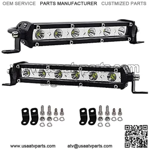 7 inch 30W Ultra Slim Single Row LED Light Bar Spot Beam with Mounting Bracket for Chevrolet Dodge Ford GMC Jeep Ranger ATV UTV SUV
