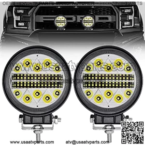 4.5" Round LED Work Light Bar 126W Waterproof Driving Light, Spot & Flood Light Off-Road Lights Truck Light Tractor Light Boat Light for Truck Pickup Jeep SUV ATV UTV-2pcs