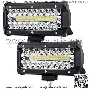 (2 Pack) ASEMI 6.5-Inch Car Light Bar 150watt Work Light Driving Fog Off Road Lights Triple Row 50 Pieces LED Chips IP67 Waterproof Spot Beam Light LED Cubes Lights for Pickup Truck ATV UTV Boat