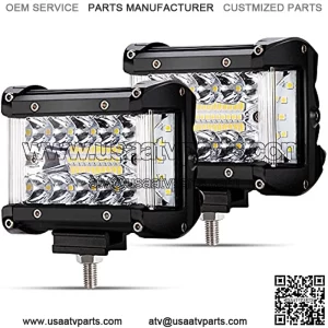 Side Shooter LED Pods 4 Inch Spot Flood Combo LED Light Bar,60W 8000LM Work Lights Off Road Driving Fog Bumper Lights for ATV UTV Truck Boat,IP68,1 year warranty(2pcs)