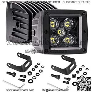 LED Cubes, LED Light Bar 3 Inch 2PCS 100W LED Pods Square Driving Lights Spot Beam LED Cube Off Road Work Lights Fog Lights Truck Bumper Light for ATV Utv 4wd Motorcycle Offroad Pickup Boat