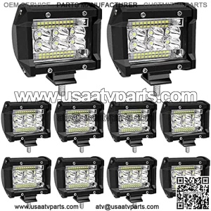 LED Light Pods, 4 Inch LED Light Bar 78W, Off Road LED Driving Work Pod Lights 12V 24V for SUV ATV UTV Truck Pickup Spot Flood Combo Beam, Pack of 10