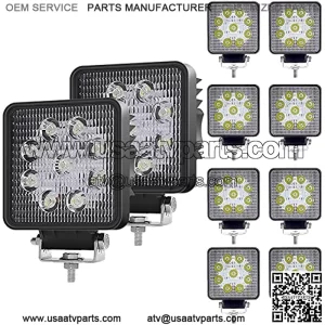 LED Light Bar. LED Light Pods Work Light 4Inch 27W Spot Combo Beam Off-Road Light Bar Driving Fog Light with Mountng Bracket for Off-Road,Truck,Car,ATV,SUV .