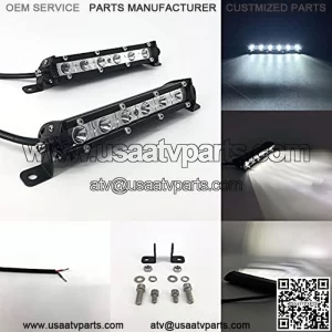 7" Super Slim led Light bar 18w Single Row Light Bar Waterproof Small Fog/Driving/Work Lights for ATV Trucks utv RZR Mini led bar 2pcs (White)