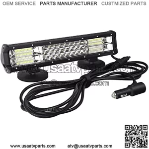 LED Light Bar 15" 216W Magnetic Light Bar Triple Row Lights Cigarette Lighter Plug Light Flood Spot Combo Beam LED Work Lamp High Power Wire Harness Kit Fog Light SUV ATV UTV 12V