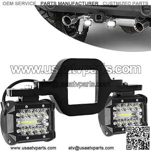 Hitch LED Lights,EBESTauto 4 Inch LED Work Light Pods with 2.5 Inch Towing Hitch Mount Brackets for Truck Trailer SUV Pickup Fit Dual Led Off-Road Driving Hitch Light bar