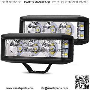 LED Pod Lights 2PCS 5 Inch 6000LM Side Shooter LED Light Bar Single Row Spot Flood Combo Beam Off Road Driving Fog Lights for Truck ATV UTV SUV Pickup Boat