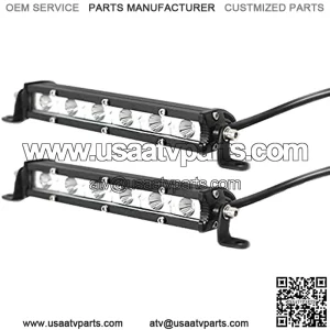 2 PCS Single Row LED Light Bar 7 Inch 18w LED Work Light Ultra Slim Mini Spot Flood ComboLed Driving Lights Boat Lighting Fog Lights Offroad,SUV 4wd Truck Heavy Duty Vehicle ATV Lights
