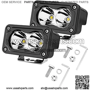 LED Pods, 2PCS 40W 3 Inch Driving Light Bar Off Road Spot Light Super Bright Work Light Cube LED Bumper Light Pod Fog Light for Truck ATV UTV Motorcycle Boat Offroad