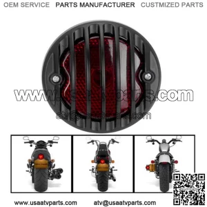 Motorcycle Accessories Cool Black Fence Motorcycle Retrofit Tail Light Electric Vehicle Brake Light Harley Retro Metal Tail Light