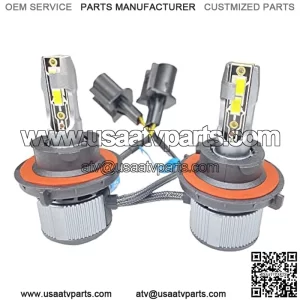 UTV LED Bulb with Hi/Lo Beam Compatible with Polaris Ranger RZR 570 800 1000 XP General # 4012279,12000LM 60W Bright White,Pack of 2(without LED Decoder)