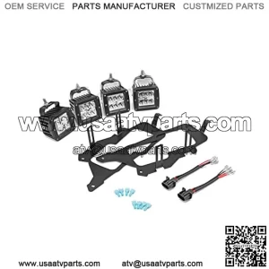 RZR Headlight Kit, 4PCS 24 LED Work Light Pod with Plug Wiring Kit & Front Hidden Headlight Mounting Bracket Kit Fit 2015-2022 Polaris RZR 900/800/XP 1000