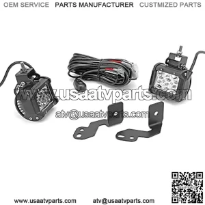 2X 18W High Power LED Work Light Pod w/Left & Right Side Pillar Mounting Bracket & Rocker Switch Wiring Kit Compatible with 2014-2021 Polaris RZR XP 1000 & 2015-2021 RZR 900