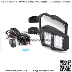 For Can-Am Maverick X3 Commander 1000 Rear View Side Mirrors + LED Light Switch