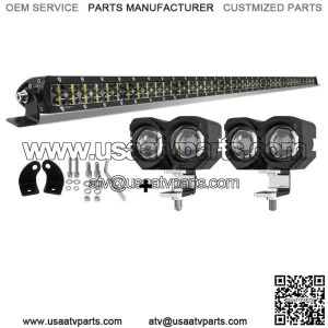 For Can-Am Maverick X3 MAX Turbo 42" LED Light Bar Roof + 3" Dual Color Pods