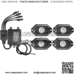 For Can-am Maverick x3 RGB LED Rock Lights Wireless Bluetooth Chasing UTV 4-Pods