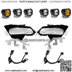 Baja DesignsS1 Triple LED Clear/Amber Headlight Kit for 17+ Can-Am Maverick X3