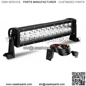 Dual-Row 12inch LED Work Light Bar Spot Flood For Polaris Ranger Yamaha UTV ATV