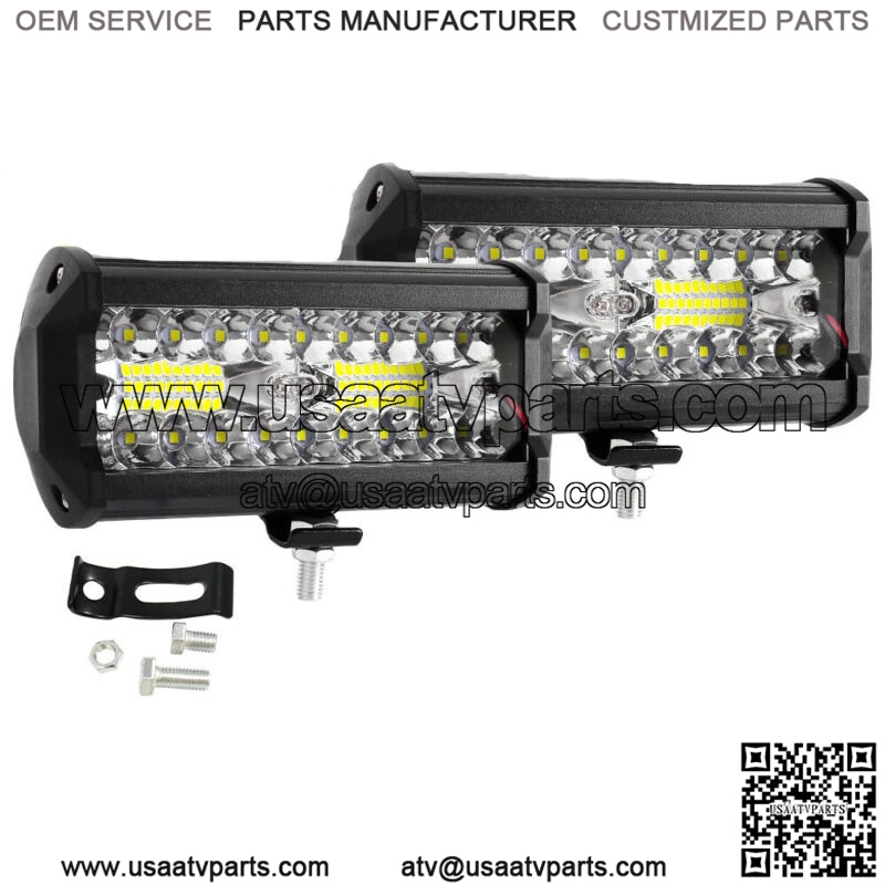 7"Inch 24000LM LED Work Light Bar Pods Spot Driving Lamp for Can-am Polaris ATV (For: Can-Am Maverick X3 R)