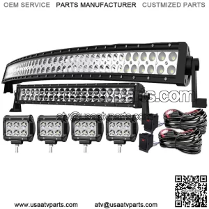 For Can Am Maverick X3 17-UP 42" Curved LED Light Bar Upper Roof Driving Combo