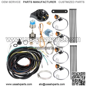 For Kubota RTV Kawasaki Teryx4 Pug & Play LED Turn Signal Light Kit w/Horn (Fits: Yamaha Rhino 660)