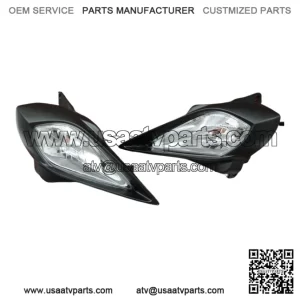 2 x Headlights + bulbs + plastic surround + socket Yamaha YFZ450 Raptor 700 700R