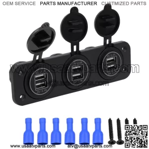 Center console 4.2A dual aperture dual USB red, blue and green cination