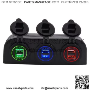 Blue+red+green 3-hole tent 4.2A with aperture and dual usb