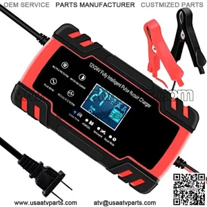 Car Battery r, 12V/8A 24V/4A Smart Automatic Battery r Maintainer Trickle r for Car Truck Motorcycle Lawn Mower Boat Marine RV SUV ATV SLA Wet AGM Gel Cell Lead Acid Battery
