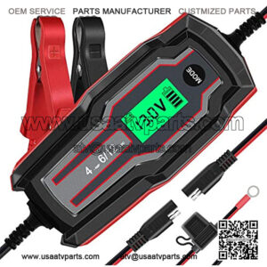 Car Battery Charger, 6V/12V 4 Amp Battery Charger Automotive Trickle Charger for Cars, Trucks Motorcycle Lawn Mower Boat Marine RV SUV ATV SLA Wet AGM Gel Cell Lead Acid Lithium Battery