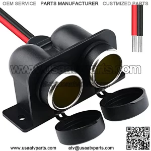 Dual Cigarette Lighter Socket Waterproof 12V Power Outlet for Car Marine Boat Rv ATV Truck Motorcycle