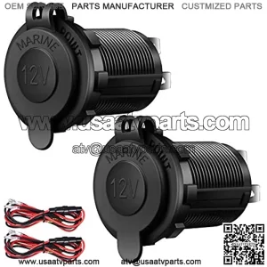 2 Pack Cigarette Lighter Socket Car Marine Motorcycle ATV RV Lighter Socket Power Outlet Socket Receptacle 12V Waterproof Plug by ZHSMS