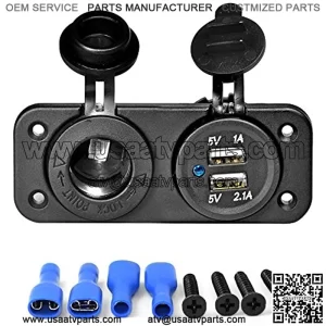 ESUPPORT Dual USB Car Cigarette Lighter Socket Plug Splitter 12V Charger Power Adapter Outlet