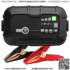 5A Smart Car Battery Charger, 6V and 12V Automotive Charger, Battery Maintainer, Trickle Charger, Float Charger and Desulfator for Motorcycle, ATV, Lithium and Deep Cycle Batteries