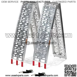 Two 7.5 ft. Aluminum Plate Top Lawn Mower ATV Truck Loading Ramps
